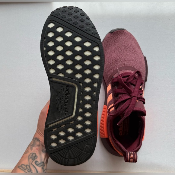Adidas | NMD_R1 Burgundy and Orange Lightweight Athletic Shoes Like New Cond - Picture 8 of 15